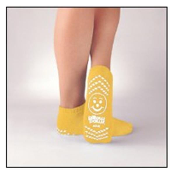 Slippers Patient Pillow Paws Yellow 5-7 48Pr/Ca